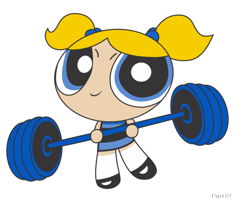 Bubbles Lifting Weights