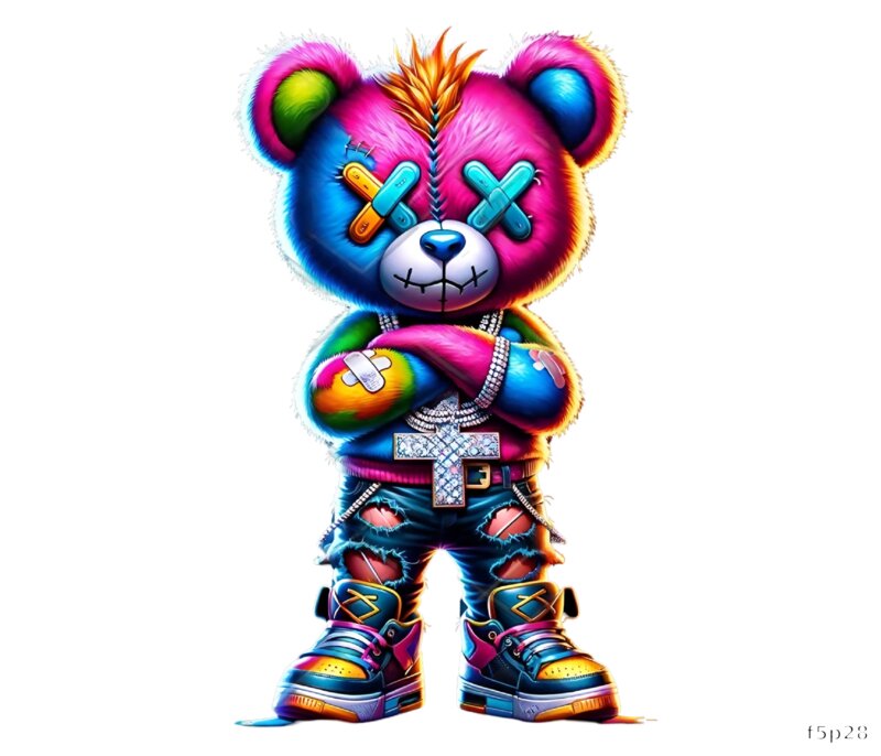 Colorful Bear Character