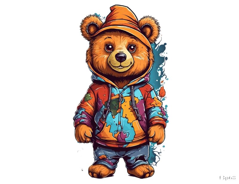 Colorful Bear Hoodie
