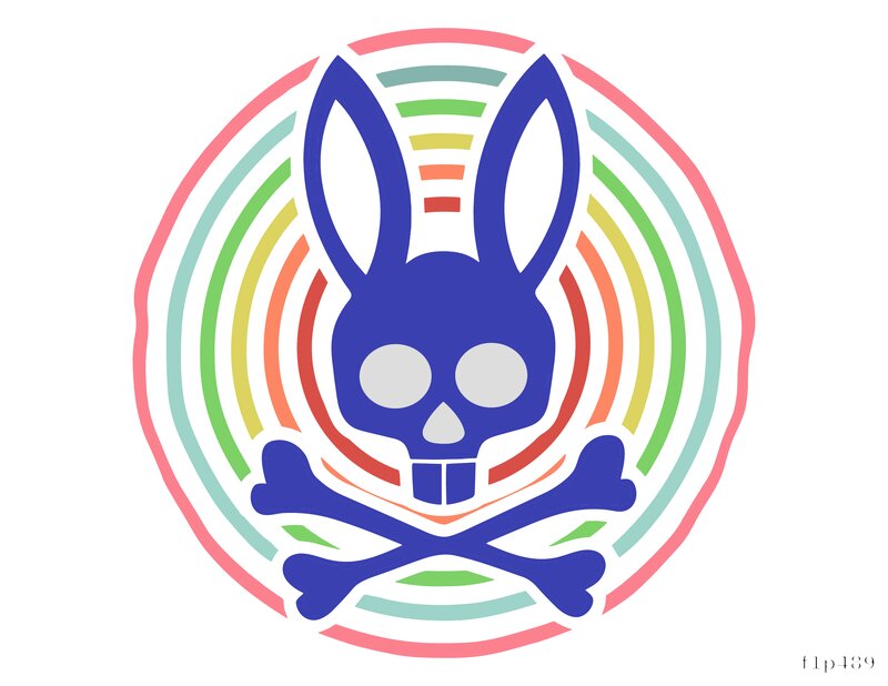 Colorful Skull Bunny Design