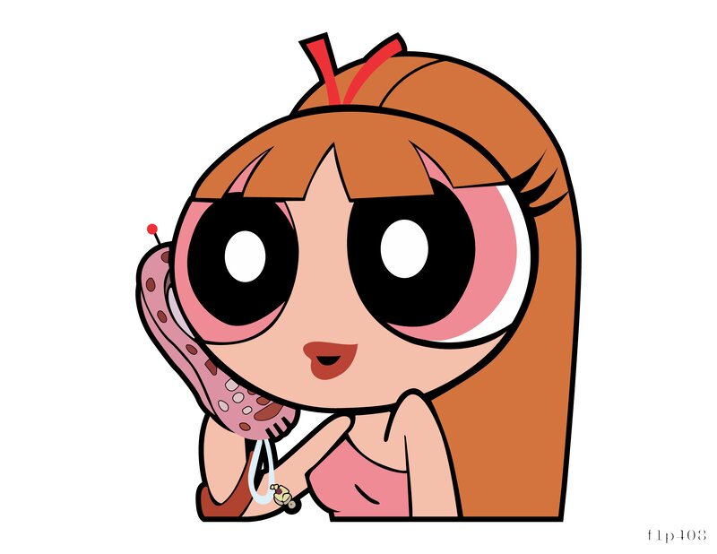 Cute Cartoon Girl with Phone