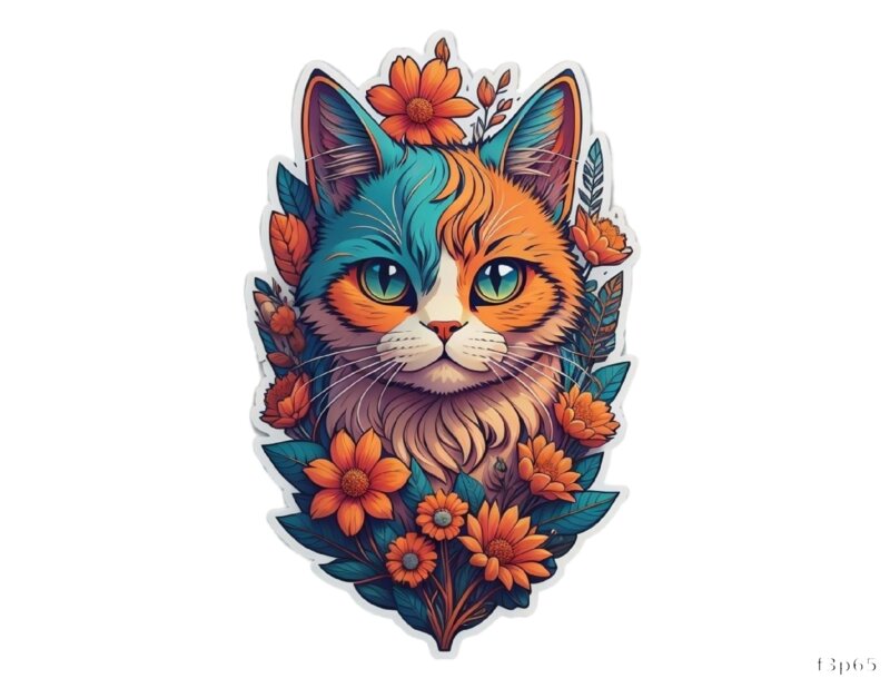 Floral Cat Design