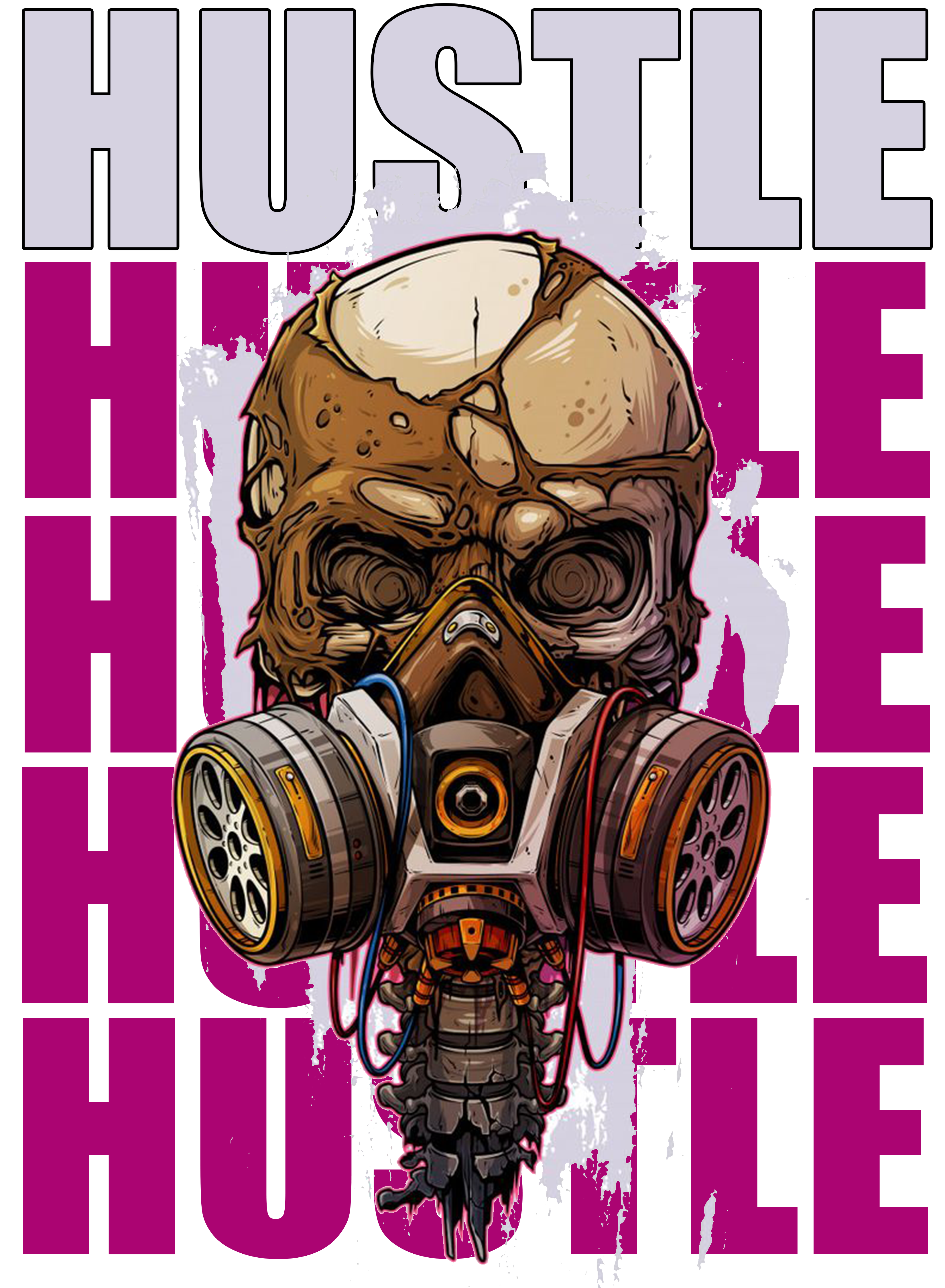 Hustle Skull Design