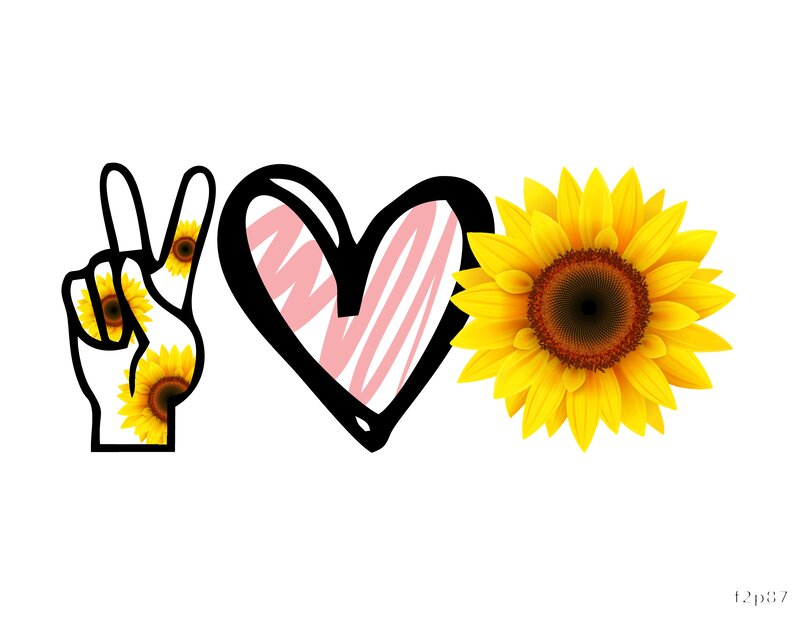 Peace and Love Sunflower