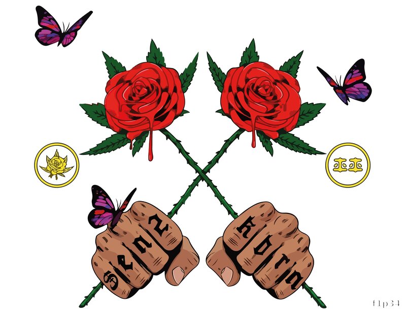 Roses and Butterflies