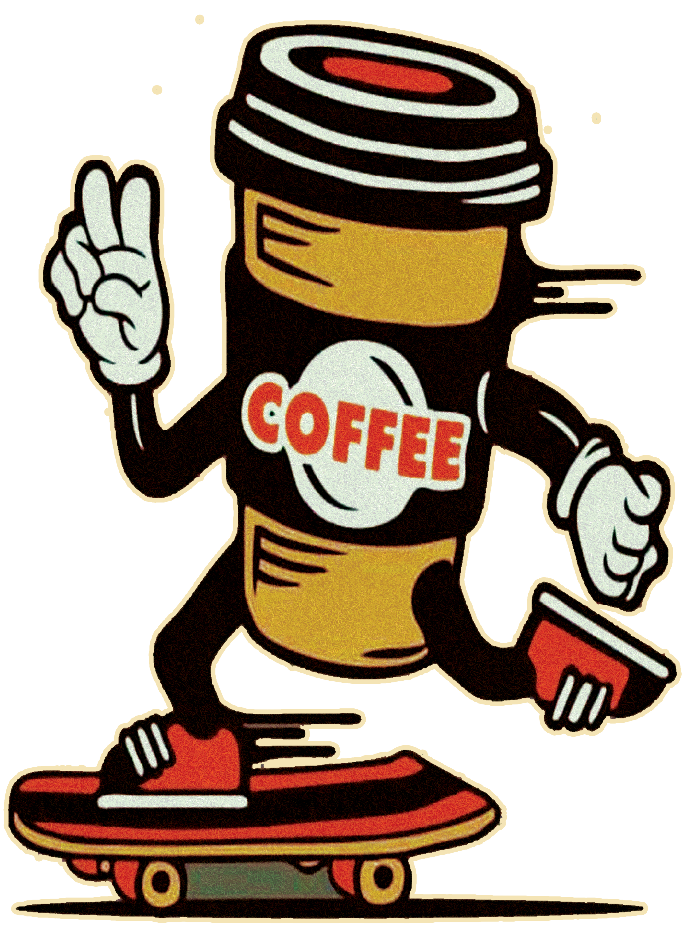 Skating Coffee Character