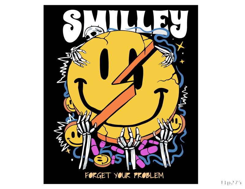 Smiley with Skeleton Hands