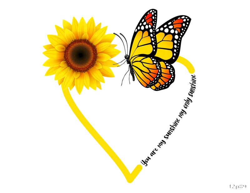 Sunflower and Butterfly Heart