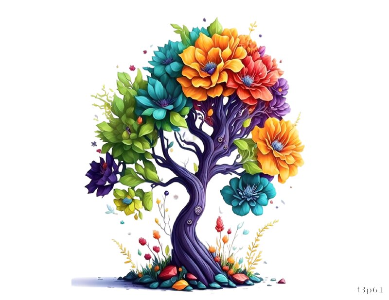 Vibrant Floral Tree