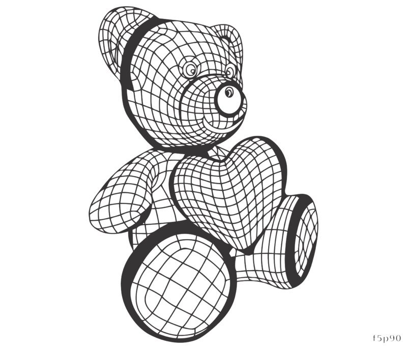 Wireframe Teddy Bear